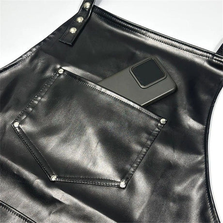 Professional Leather Hair Cutting Hairdressing Apron for  Hairstylist - Multi-use, Adjustable with pockets (Black)