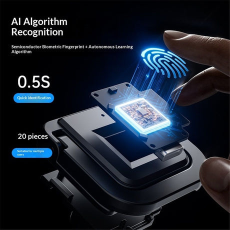 Mini Fingerprint Lock,Smart Electric Drawer Cabinet Lock,360° Fingerprint Recognition,USB Charging,Energy Saving and Low Power Consumption,Storing 20 Fingerprints