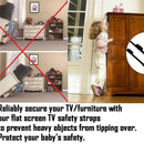 2 pack TV & Furniture Anti-Tip Safety Straps | Premium Parts | Mounting Hardware Included | Baby-Proof and Earthquake-Proof from Tipping