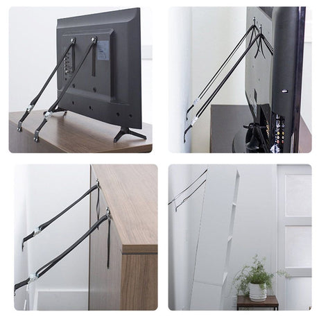 2 pack TV & Furniture Anti-Tip Safety Straps | Premium Parts | Mounting Hardware Included | Baby-Proof and Earthquake-Proof from Tipping