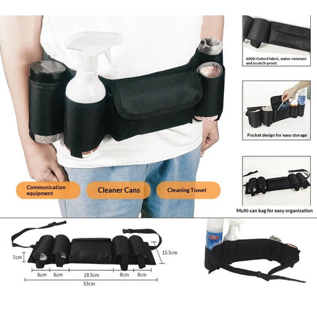 2 pack Beer Belt, Adjustable 4 Pack Beer Belt Holder, Oxford Beer Waist Holder for Man, Women, White Elephant Game Ideas (black)（only bag）