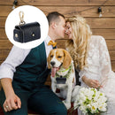 2 pack Black Dog Ring Bearer Pillow - Leather Wedding Ring Holder for Pet Collar - Engagement Proposal Gift（only boxs）