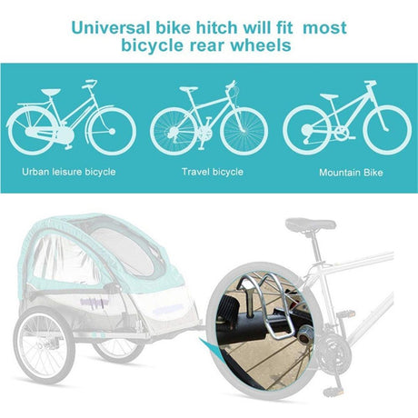 Universal Bike Trailer Hitch Quick Release Steel Linker Bicycle Trailer Hitch Adapter Attachment（black）