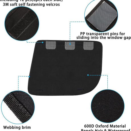 A pair Dog Car Door Protector, Anti-Scratch Car Door Cover from Dog Scratching, Durable Pet Window Guard for Vehicle Truck SUV Universal Fit Machine Washable, black