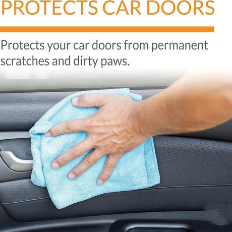A pair Dog Car Door Protector, Anti-Scratch Car Door Cover from Dog Scratching, Durable Pet Window Guard for Vehicle Truck SUV Universal Fit Machine Washable, black