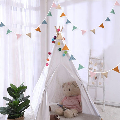 Playroom Pennant Banner Flags 10.26ft, Nursery Baby Girls Boys Banner Toddler Room Decor for Kids Bed Baby Shower Birthday Party Classroom, Nursery Double-Side Triangle Bunting Flag