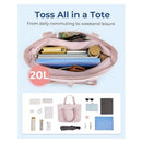 Tote Bag for Women, Foldable Tote Bag With Zipper Travel Large Shoulder Bag Handbag for Work (lotus root color)