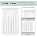 Cocktail Table Covers - 31"x 43" White Cocktail Table Tablecloth with Natural Wavy Round Skirt for Bar Wedding Party Banquet