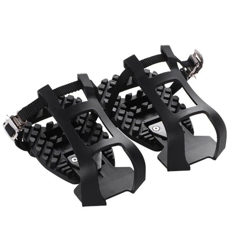 1 pairs Bike Bicycle Toe Clips Cage ONLY - Convert Pedals to Dual Function Pedals - Ride with Sneakers - black