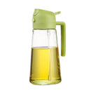 2 in 1 Glass Oil Sprayer & Dispenser, Premium Olive Oil Dispenser Bottle for Kitchen, Food-grade Oil Spray Bottle for Cooking, Air Fryer, Frying, BBQ (Green-470ml)