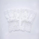 2 pairs Women's Short Lace Gloves Fingerless for Driving Wedding Wrist Length Bridal Prom Gloves（white）