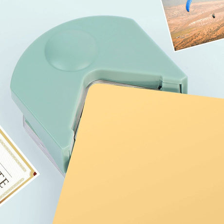 4Pcs Paper Corner Rounder - R4 Corner Cutter Punch Tool, Laminated Cards, Cardstock, Scrapbooking,Photo Card Making, Paper Cutting DIY Crafts Puncher for Office, School（green）