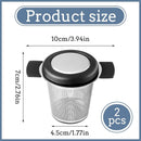2 Pack Extra Fine Mesh Tea Strainers for Loose Tea Single Cup, 304 Stainless Steel and Food Grade Silicone Loose Leaf Tea Steeper Tea Strainers & Filters for Black Tea, Coffee, etc