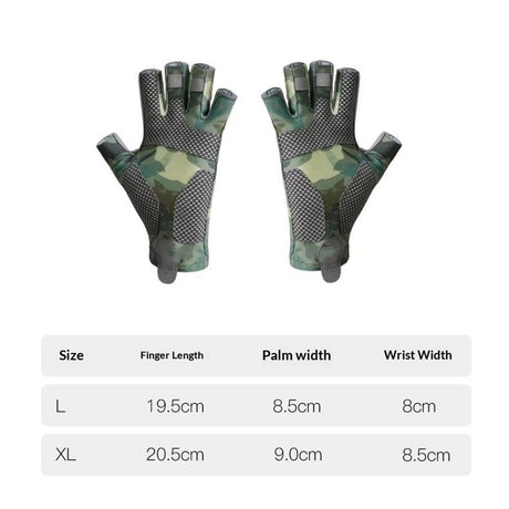 Fishing Gloves Gloves UV Protection Fingerless Gloves Men Women for Outdoor, Kayaking, Rowing, Paddling, Canoeing, Hunting（green）