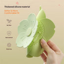 2 pack PVC Bathtub Drain Cover/Strainer - Dual Use Tub Stopper & Floor Drain Protector - Flower Shape Hair Catcher (Green)