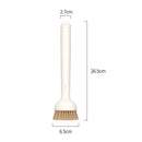 2 pack Dish Brush Set with Soap Dispensing Palm Brush Dish Scrub Brush with Soap Dispenser Palm Dish Brush Kitchen Cleaning Brush with Ergonomic Long Handle for Cleaning Sink, Pot, Pan, Cream Yellow