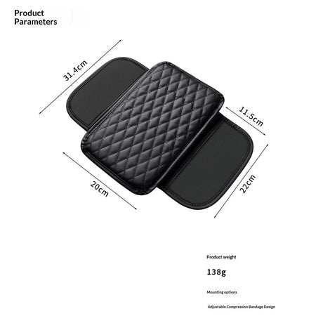 Comfortable Car Center Console Cushion Armrest Dog Cat Paws Protect Cover Non-Slip with 2 Storage Bags for Cars Interior Accessories (Black, Long Narrow)