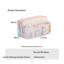 4-Layer Transparent Large Capacity Pencil Case - Aesthetic Style Makeup & Supplies Organizer Pouch (Pink blue)