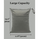 2pcs Superior Waterproof Wet Dry Bags,Reusable Two Zippered Pockets, baby cloth diaper wet bags,Travel,Beach,Pool,Daycare,Soiled Items,Yoga Gym Bag,wet bag for swimsuit Black&Grey