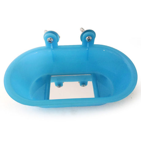 2 pack Bathtub with Mirror Toy Shower Tub Bathtub Cleaning Tool Plastic Durable Adorable Odorless for Small Parakeet