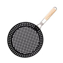 1 Piece BBQ Frying Pan with Holes, Non-stick BBQ Grill Pan, Stainless Steel Barbeque Woks, Grill Basket Vegetable with Handle | Vegetable Charring Pan for Stovetop & Grill