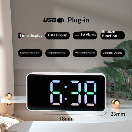 LED Digital Wall Clock, Big Digits,Modern Electric Small Silent Wall Clock for Living Room, Bedroom, Classroom, Farmhouse, Kitchen, Office