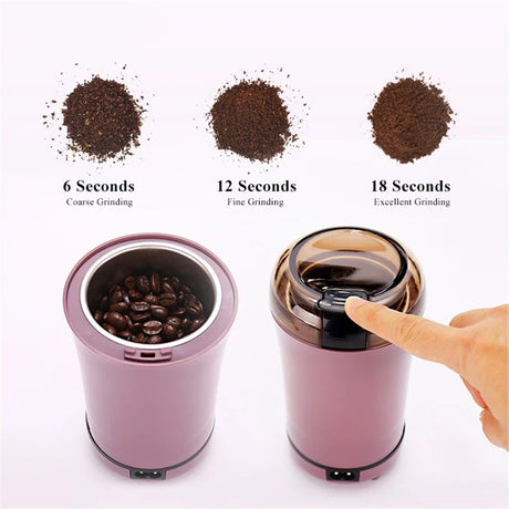 Electric Pill Crusher and Grinder - Fine Powder for Small or Large Pills, Elders or Pets. Coffee Bean Grinder. (Purple)