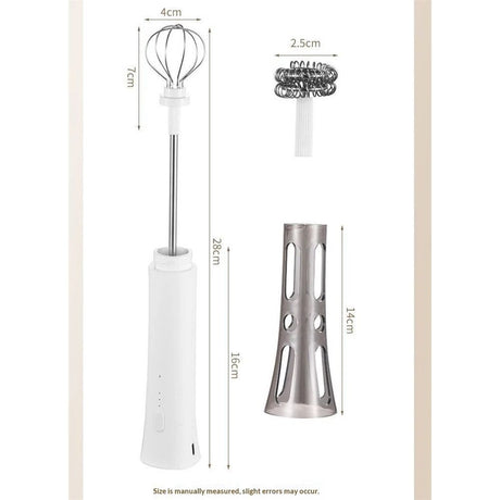 Rechargeable Milk Frother Handheld - Powerful Speed Motor,  - Drink Mixer for Latte, Cappuccino, Matcha & Protein Powder
