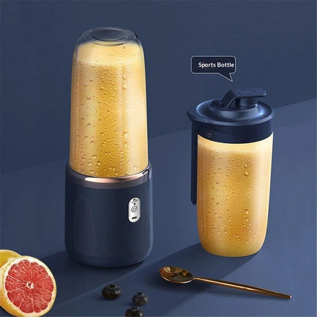 Portable Blender, Personal Blender USB Rchargeable, Mini Blender for Shakes and Smoothies, 400ML Portable Fruit Veggie Juicer Cup With 6 Blades and Travel Lid, Handheld Blender (Only juicer)
