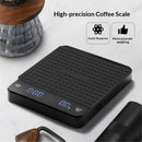 Coffee Scale 3kg/0.1g High Precision Pour Over Drip Espresso Scale with Back-Lit LCD Display for Pour Over Maker Brew（black）