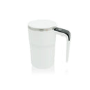 Automatic Magnetic Stirring Coffee Mug with Temperature Display, Rechargeable Self Mixing Cup for Milk Tea, Magnetic Mixing Cup with Lid, Stainless Steel Material Suitable for Coffee, Milk (White)