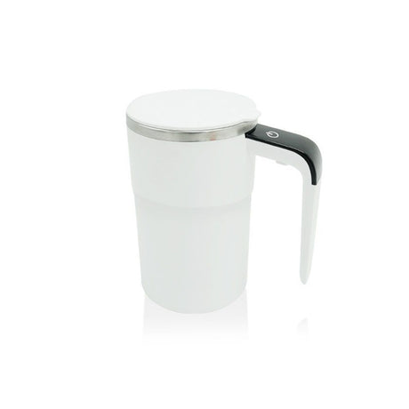 Automatic Magnetic Stirring Coffee Mug with Temperature Display, Rechargeable Self Mixing Cup for Milk Tea, Magnetic Mixing Cup with Lid, Stainless Steel Material Suitable for Coffee, Milk (White)