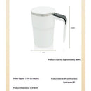 Automatic Magnetic Stirring Coffee Mug with Temperature Display, Rechargeable Self Mixing Cup for Milk Tea, Magnetic Mixing Cup with Lid, Stainless Steel Material Suitable for Coffee, Milk (White)