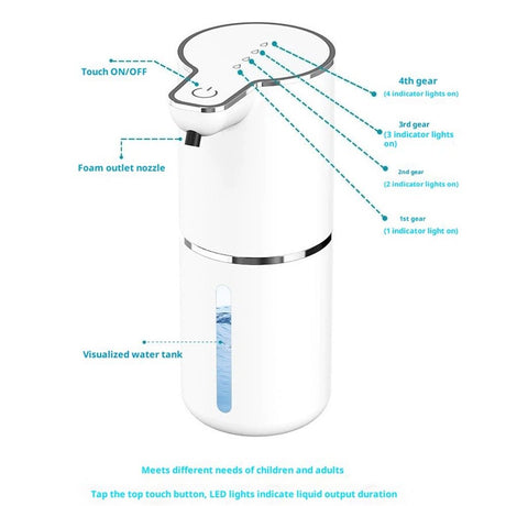 Automatic Liquid Soap Dispenser, 350ml Wall Mount Touchless Soap Dispenser with Sensor,USB Rechargeable for Bathroom, Kitchen