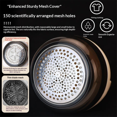 Fabric Shaver Lint Remover, Sweater Defuzzer, Remove Pills from Blankets, Couch, Clothing, Furniture, Stainless Steel Blade, USB-C Rechargeable