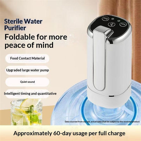 Generic Electric Water Bottle Pump Foldable Water Dispenser Pump for  Automatic Water Dispenser Countertop for RV Outdoor Travel Bedside Home Office Camping -Three speed timed water outlet