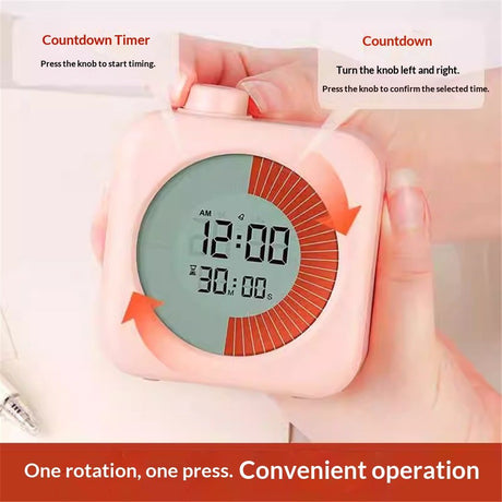 Digital Visual Timer 60-Minute Countdown (3-in-1) for Kids & Adults, Handy Time Management Tool, Classroom Essential, Ideal Back-to-School Teacher Gift - Fits Homeschool,(Pink)