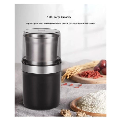 Electric Coffee Grinder and Spice Grinder with 1 Stainless Steel Blades Removable Bowls Juicer wall breaking machine（Black single cup）