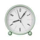 Nightlight Alarm Clock 4.5" Round Silent Alarm Clock Bedside Desk Non-Ticking Travel Clock Battery Operated Green(Battery Include)
