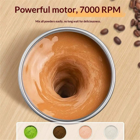 Self Stirring Coffee Mug With Lid Electric High Speed Self Stirring Mug 400ml Rechargeable Detachable Stainless Steel Self Stirring Cup for Coffee, Milk,(brown)