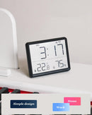 Smart Digital Alarm Clock, w/Magnetic Attraction, Indoor Temperature Humidity, HD Screen Hour Date, Battery Operated -Black