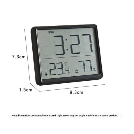 Smart Digital Alarm Clock, w/Magnetic Attraction, Indoor Temperature Humidity, HD Screen Hour Date, Battery Operated -Black