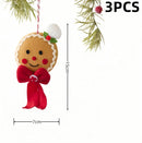 Christmas Soft Gingerbread Ornaments, 3pcs Soft Plush Ornaments Fake Christmas Cookies, Cute Gingerbread Man Figurines with Cord for Xmas Tree (red-White)