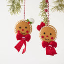 Christmas Soft Gingerbread Ornaments, 3pcs Soft Plush Ornaments Fake Christmas Cookies, Cute Gingerbread Man Figurines with Cord for Xmas Tree (red-White)