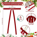 6PCS Red Velvet Bows for Christmas Tree 24 Inch Rustic Large Velvet Christmas Staircase Wreath Bows Xmas Tree Topper Bows Long Ribbon Bow Holiday Ornaments Garland Wedding Party Xmas Decoration
