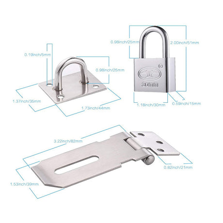 30mm Door Bolt with Latch and Keys - Heavy-Duty Security Lock for Home & Office