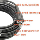 15M (50FT) High-Pressure Washer Hose - 5800 PSI Heavy-Duty Cleaning Hose with Longer Ring Nut