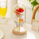 Red & Silver Butterfly Flower Lamp - Decorative LED Table Lamp for Romantic Ambiance