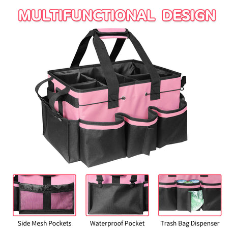 Gray Cleaning Kit - Multi-Purpose Cleaning Supplies Organizer Bag