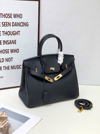 2025- Euro-american Elegant Crocodile Leather  Handbag Bag - Birkin 35,black ,palladium Hardware